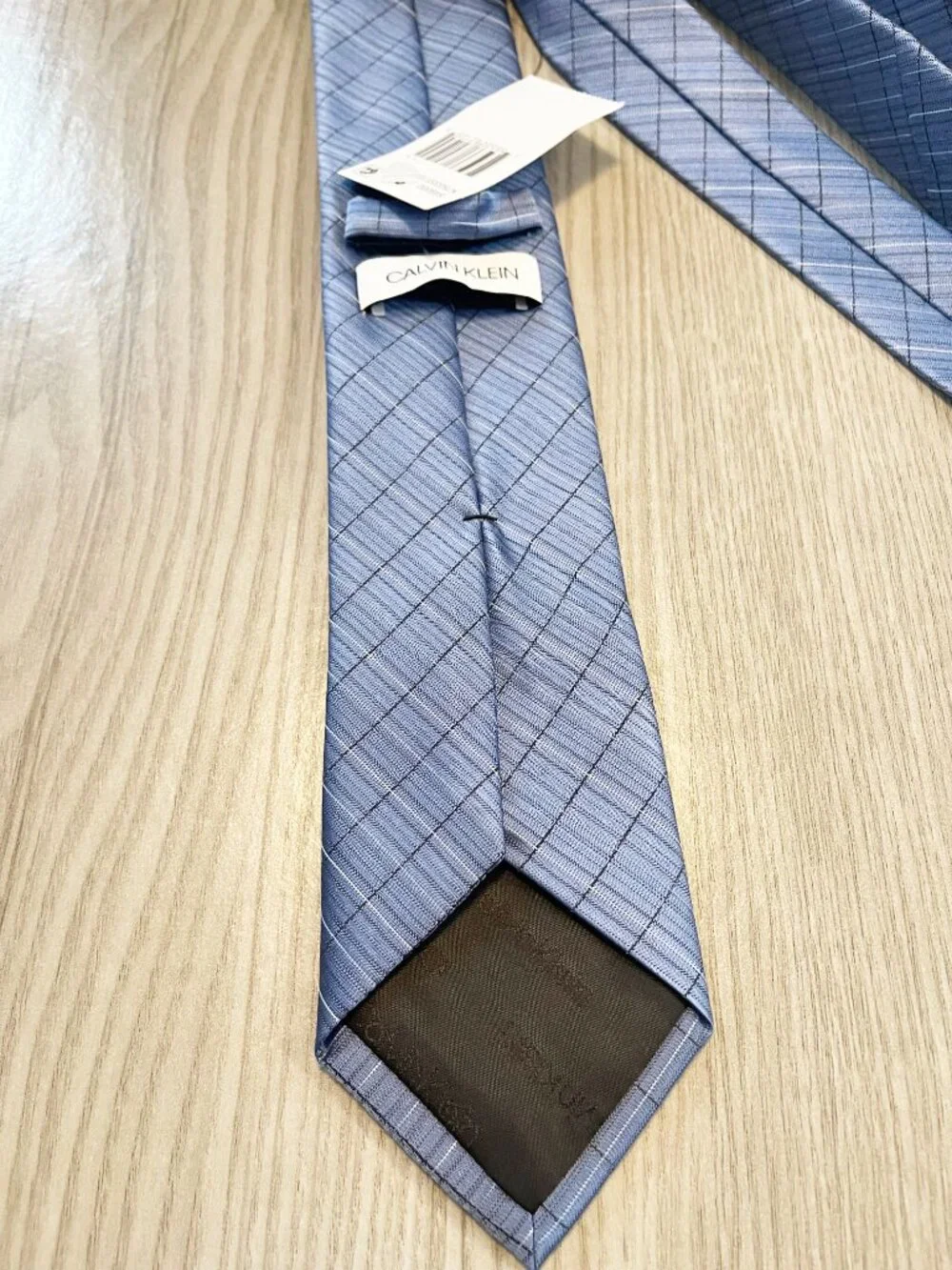 Calvin Klein Men’s Blue Plaid Grid Necktie NWT Classic Dress Business Tie